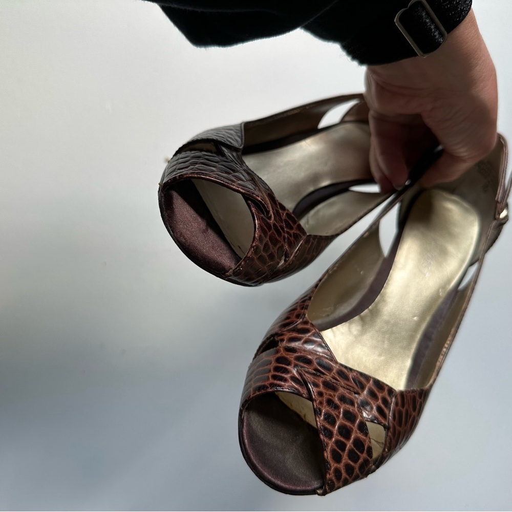 Nine West Leather Open Toe Heels - Picture 10 of 10